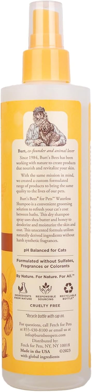 Burt's Bees Pet, Shampoo Waterless Spray Cat, 10 Fl Oz