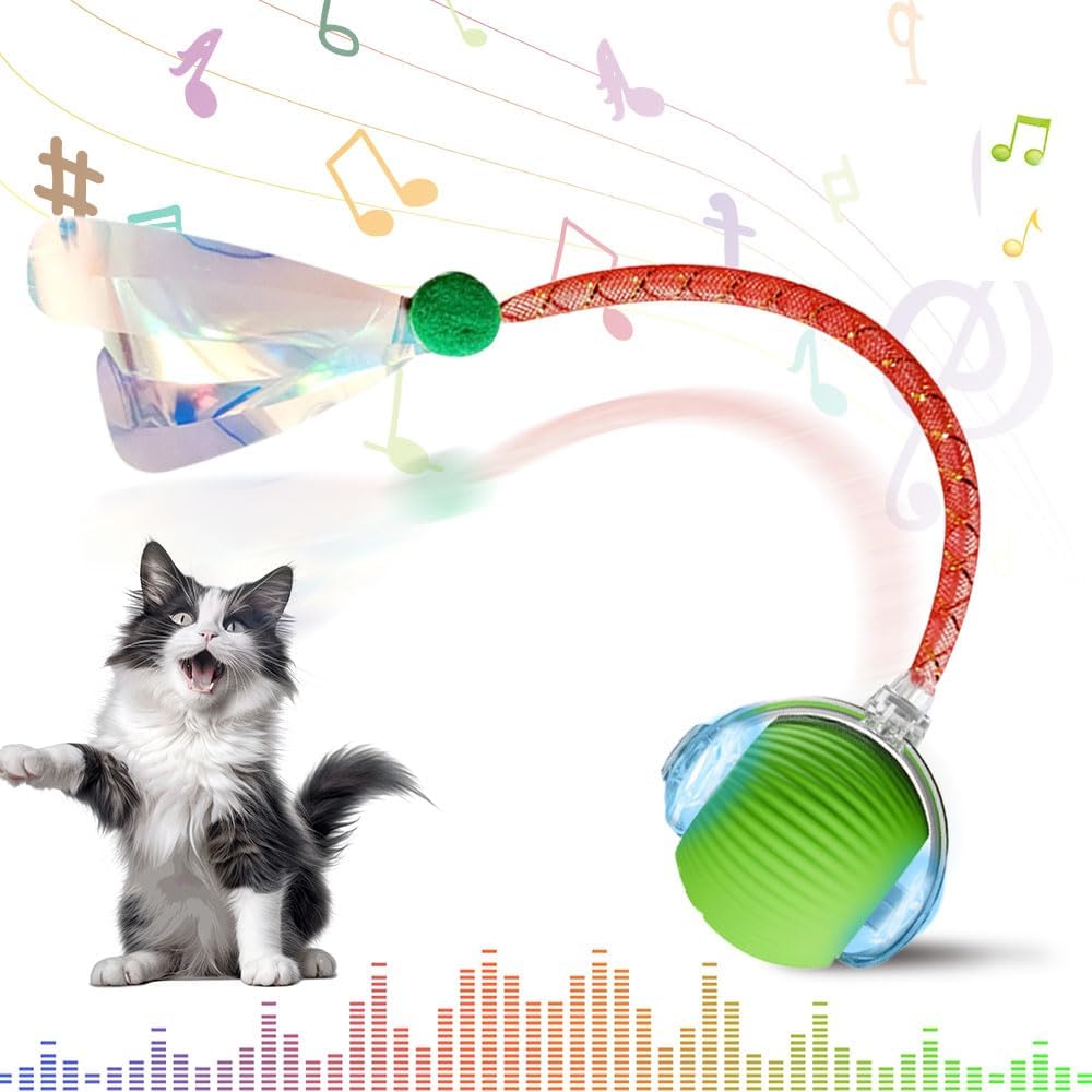 Interactive 360Β° Rotating Cat Ball Toy, Automatic Moving for Cats and Dogs
