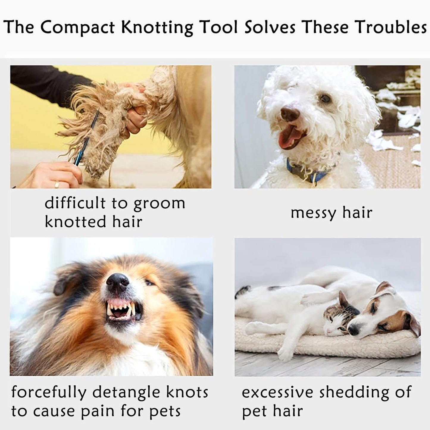 5pcs Grooming Combs – Tangle Remover for Cats & Dogs